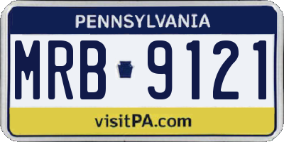 PA license plate MRB9121