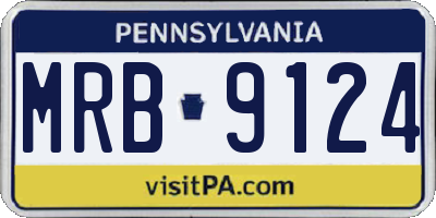 PA license plate MRB9124