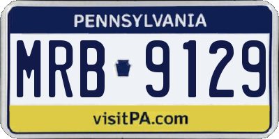 PA license plate MRB9129
