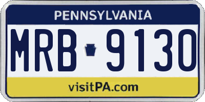 PA license plate MRB9130
