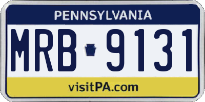 PA license plate MRB9131