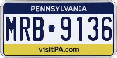 PA license plate MRB9136