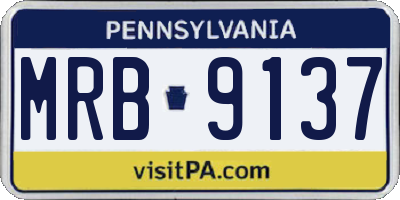 PA license plate MRB9137