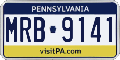 PA license plate MRB9141