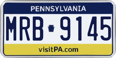 PA license plate MRB9145