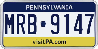 PA license plate MRB9147