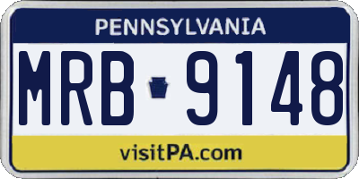 PA license plate MRB9148