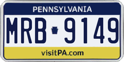 PA license plate MRB9149