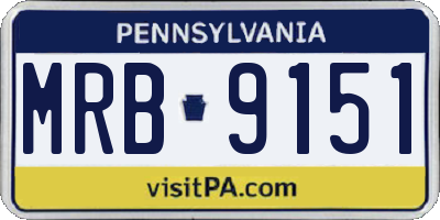 PA license plate MRB9151