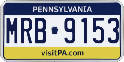PA license plate MRB9153