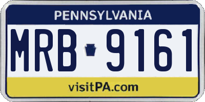 PA license plate MRB9161