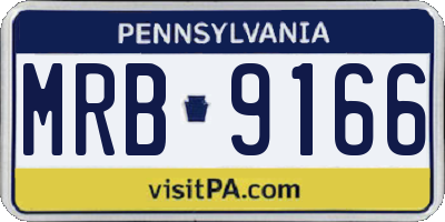 PA license plate MRB9166