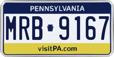PA license plate MRB9167