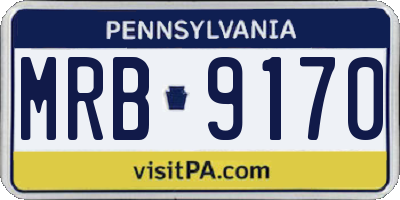 PA license plate MRB9170