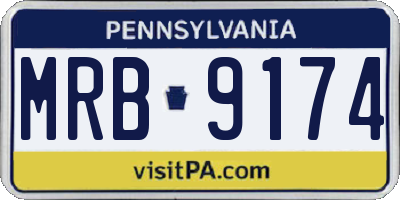 PA license plate MRB9174