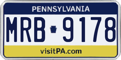 PA license plate MRB9178