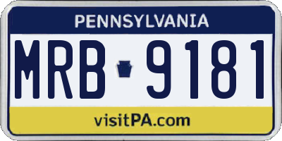 PA license plate MRB9181