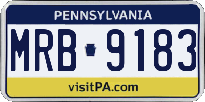 PA license plate MRB9183