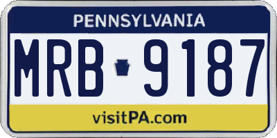 PA license plate MRB9187