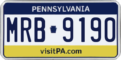 PA license plate MRB9190