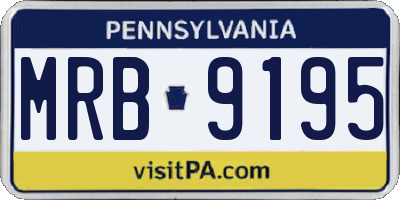 PA license plate MRB9195