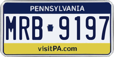 PA license plate MRB9197