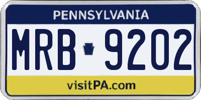 PA license plate MRB9202
