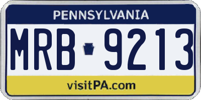 PA license plate MRB9213