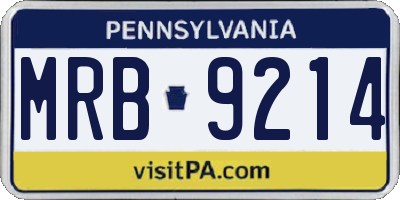 PA license plate MRB9214
