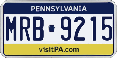 PA license plate MRB9215