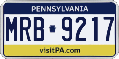 PA license plate MRB9217