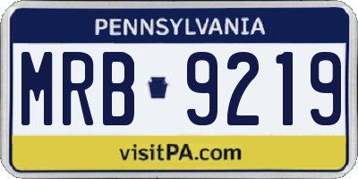 PA license plate MRB9219