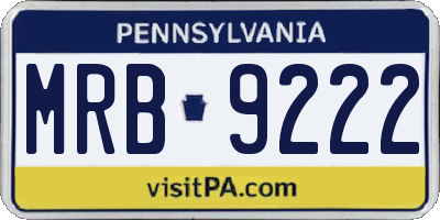 PA license plate MRB9222