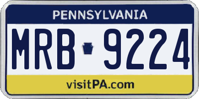 PA license plate MRB9224