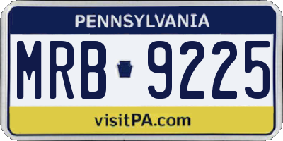 PA license plate MRB9225