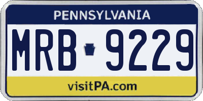 PA license plate MRB9229