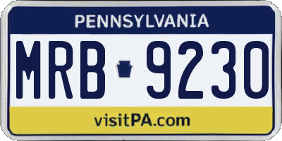 PA license plate MRB9230