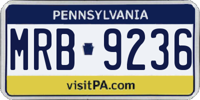 PA license plate MRB9236
