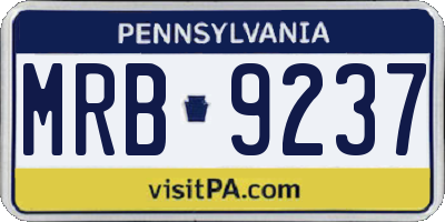 PA license plate MRB9237