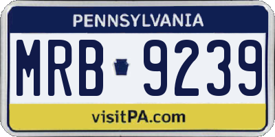 PA license plate MRB9239