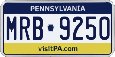 PA license plate MRB9250
