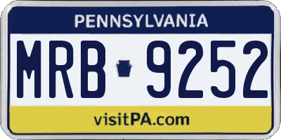 PA license plate MRB9252