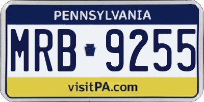 PA license plate MRB9255