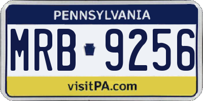 PA license plate MRB9256
