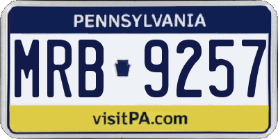 PA license plate MRB9257