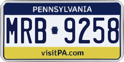 PA license plate MRB9258