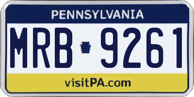 PA license plate MRB9261