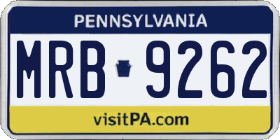 PA license plate MRB9262