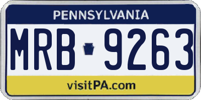 PA license plate MRB9263