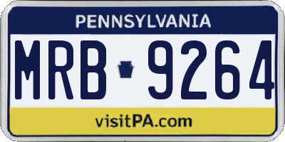 PA license plate MRB9264